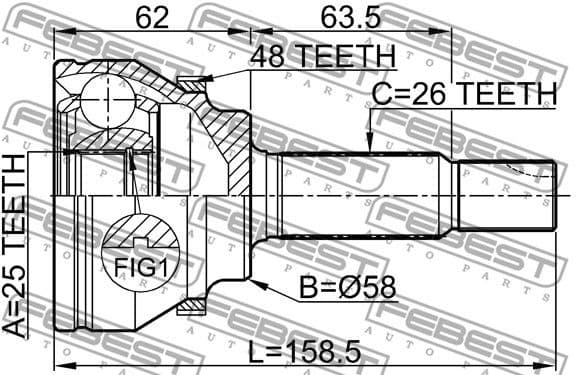 Joint Kit, drive shaft 0110-AZT250A48 - image 2