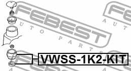 Repair Kit, suspension strut support mount VWSS-1K2-KIT - image 2