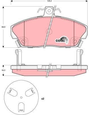 Brake Pad Set, disc brake COTEC GDB3267 - image 3