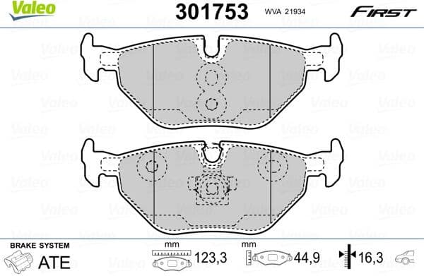 Brake Pad Set, disc brake ESSENTIAL 301753