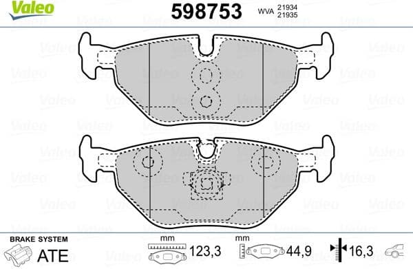 Brake Pad Set, disc brake 598753