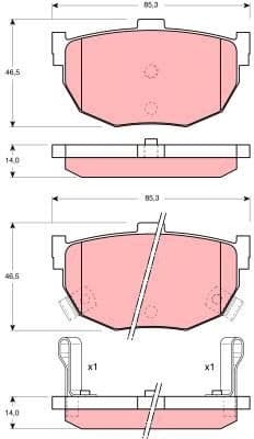 Brake Pad Set, disc brake GDB1010 - image 2
