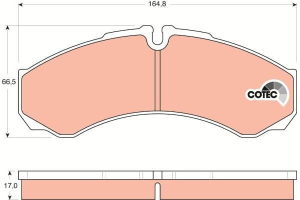 Brake Pad Set, disc brake COTEC GDB1534 - image 3