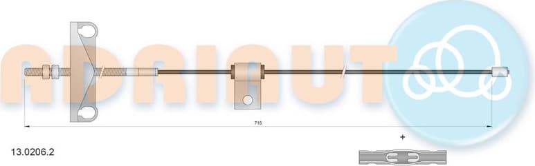 Cable Pull, parking brake 13.0206.2