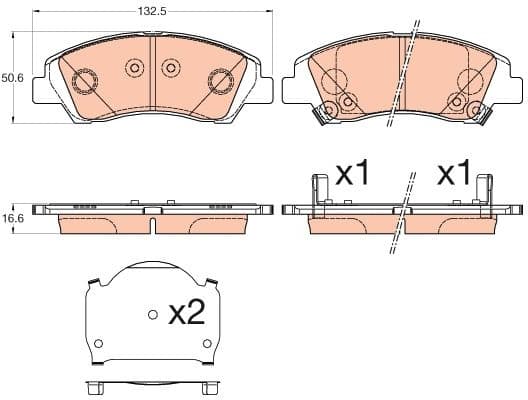 Brake Pad Set, disc brake GDB3618 - image 3