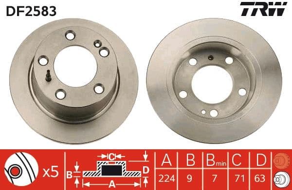 Brake Disc DF2583 - image 3