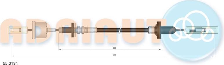Cable Pull, clutch control 55.0134