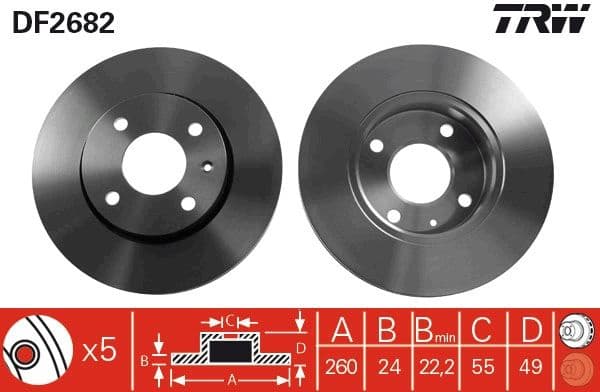 Brake Disc DF2682 - image 3
