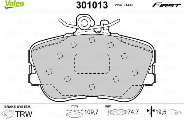 Brake Pad Set, disc brake ESSENTIAL 301013