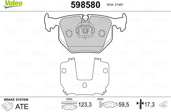 Brake Pad Set, disc brake 598580