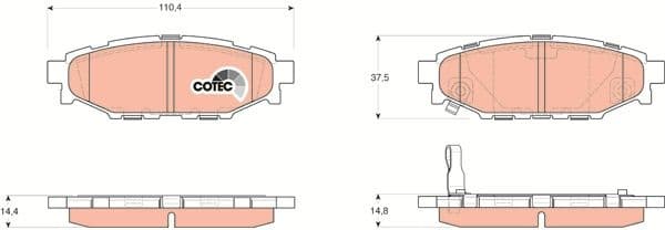 Brake pads rear, Top Quality GDB3373 - image 3