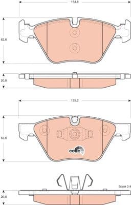 Brake Pad Set, disc brake COTEC GDB1662 - image 3