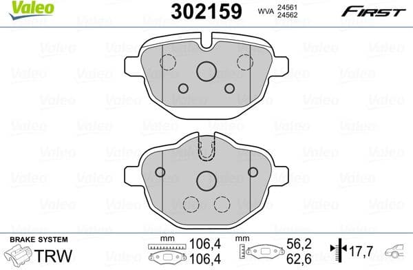 Brake Pad Set, disc brake ESSENTIAL 302159