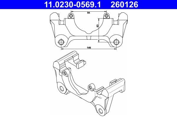 Bracket, brake caliper 11.0230-0569.1