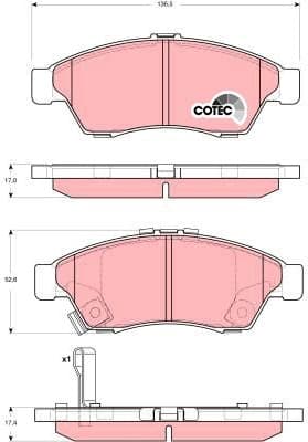 Brake Pad Set, disc brake COTEC GDB3290 - image 3