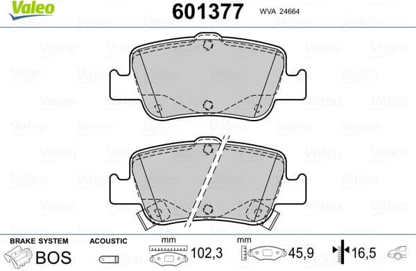 Brake Pad Set, disc brake 601377