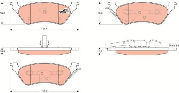 Brake Pad Set, disc brake COTEC GDB4130 - image 3