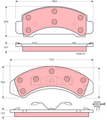 Brake Pad Set, disc brake GDB4013 - image 2