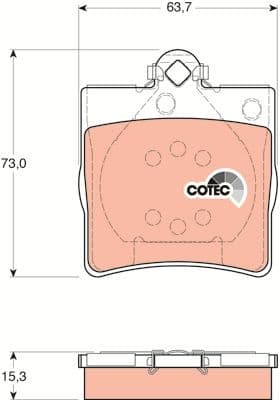 Brake pads rear, Top Quality GDB1335 - image 3