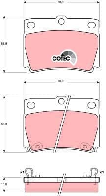 Brake Pad Set, disc brake COTEC GDB3239 - image 3