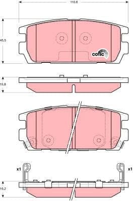 Brake Pad Set, disc brake COTEC GDB3296 - image 3