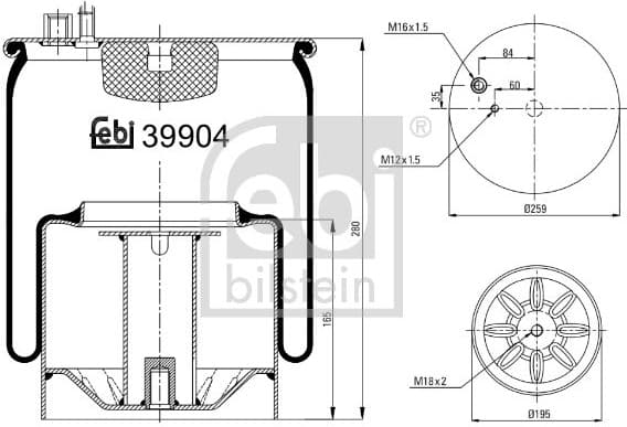 Bellow, air suspension 39904