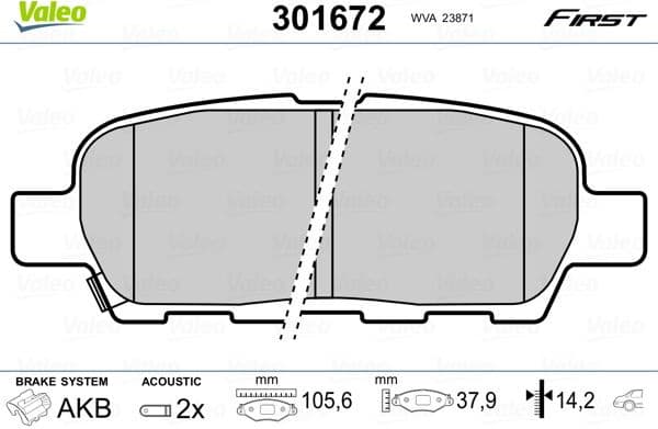 Brake Pad Set, disc brake ESSENTIAL 301672