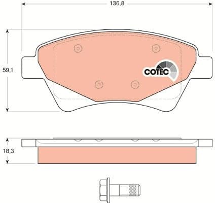 Brake Pad Set, disc brake COTEC GDB1597 - image 4