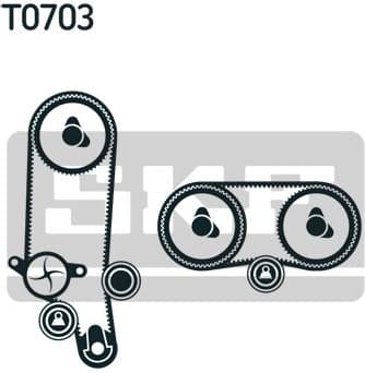 Water Pump & Timing Belt Kit SKF VKMC 01122 - image 4