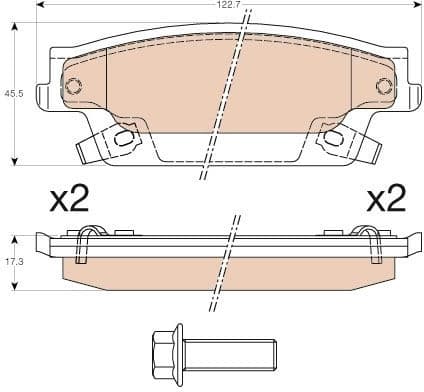 Brake Pad Set, disc brake GDB4452 - image 3