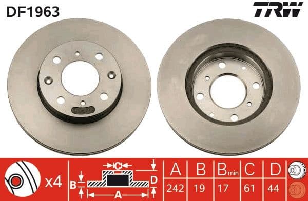 Brake Disc DF1963 - image 3
