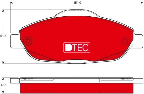 Brake Pad Set, disc brake DTEC COTEC GDB1761DTE - image 2