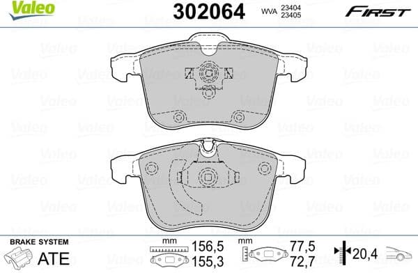Brake Pad Set, disc brake ESSENTIAL 302064