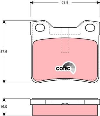Brake Pad Set, disc brake COTEC GDB1432 - image 2