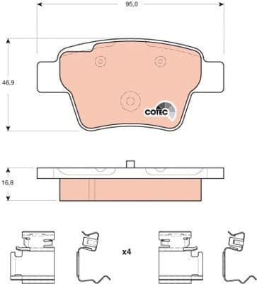 Brake Pad Set, disc brake COTEC GDB1678 - image 3