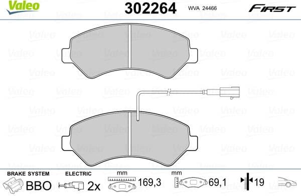 Brake Pad Set, disc brake ESSENTIAL 302264