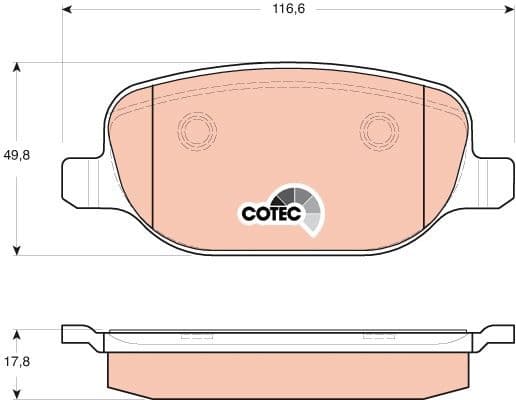 Brake Pad Set, disc brake COTEC GDB1649 - image 4