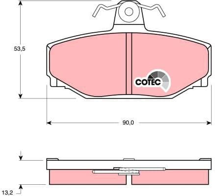 Brake Pad Set, disc brake COTEC GDB442 - image 2