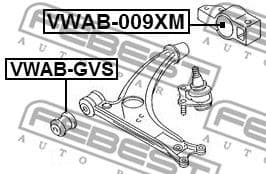 Mounting, control/trailing arm VWAB-009XM - image 2