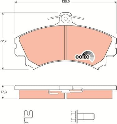 Brake Pad Set, disc brake COTEC GDB1584 - image 3