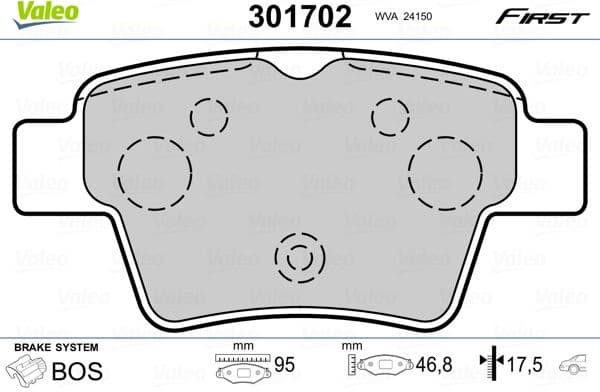 Brake Pad Set, disc brake ESSENTIAL 301702