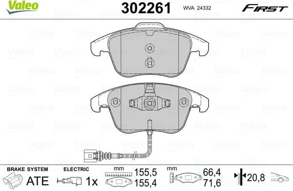 Brake Pad Set, disc brake ESSENTIAL 302261