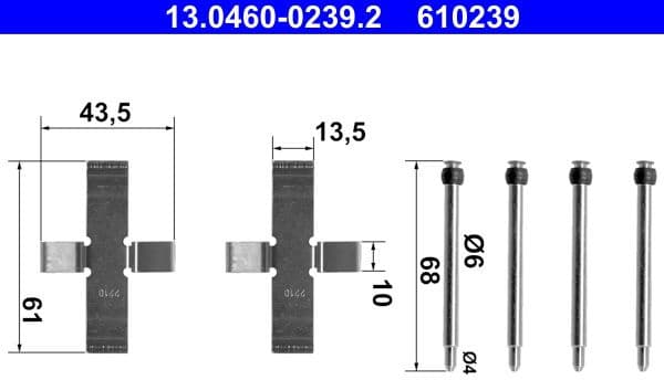 Accessory Kit, disc brake pad 13.0460-0239.2