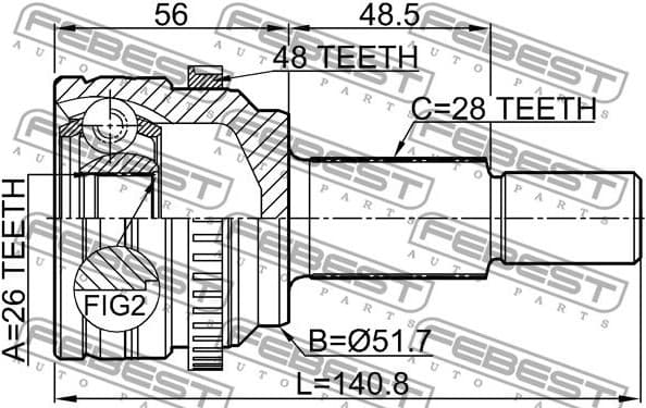 Joint Kit, drive shaft 0510-CX5A48R - image 2