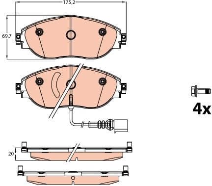 Brake pads front, Top Quality GDB2114 - image 2