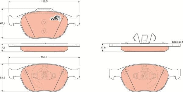 Brake Pad Set, disc brake COTEC GDB1532 - image 3