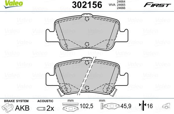 Brake Pad Set, disc brake ESSENTIAL 302156