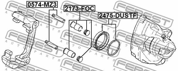 Repair Kit, brake caliper 2475-DUSTF - image 2