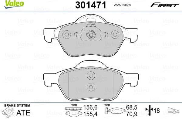 Brake Pad Set, disc brake ESSENTIAL 301471