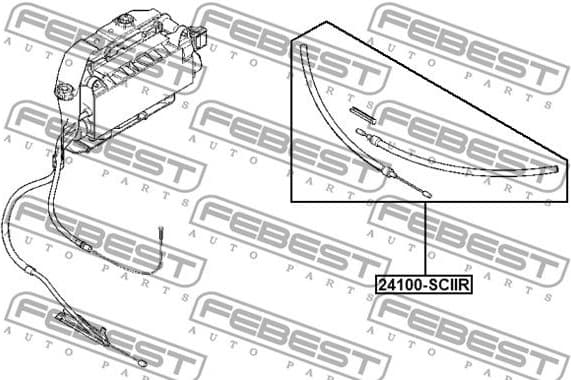 Cable Pull, parking brake 24100-SCIIR - image 2